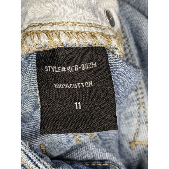 (3/$35) Fashion Nova Size 11 Pockets Distressed Fringe Hem Cotton Cropped Jeans - Picture 5 of 11